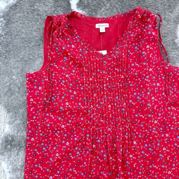 NWT Westport Floral Sleeveless Blouse - Picture 2 of 12